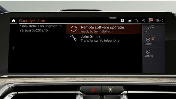 Remote Software Upgrade Remote Software Upgrade: Cloes-up of driver’s panel