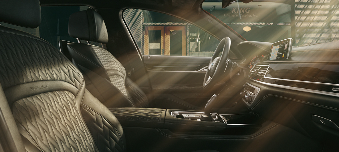 BMW Individual 7 Series Sedan high-quality interior BMW Individual 7 Series Sedan high-quality interior in black